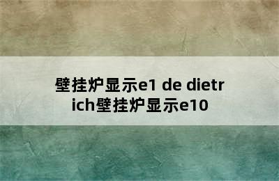 壁挂炉显示e1 de dietrich壁挂炉显示e10